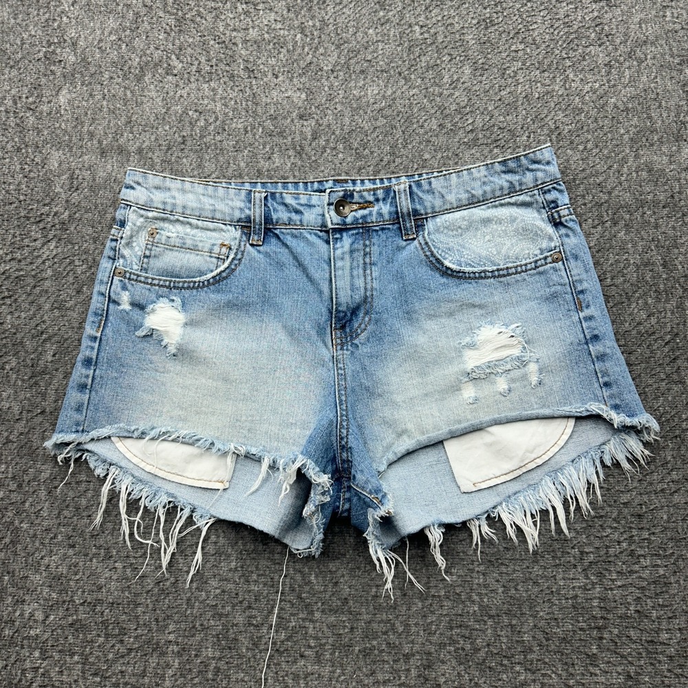 Billabong Shorts Womens Size 29 Blue Denim‎ Frayed Boho Festival